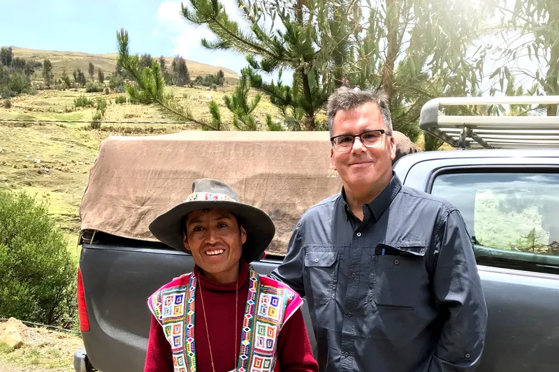picture of John and his Peruvian project guide